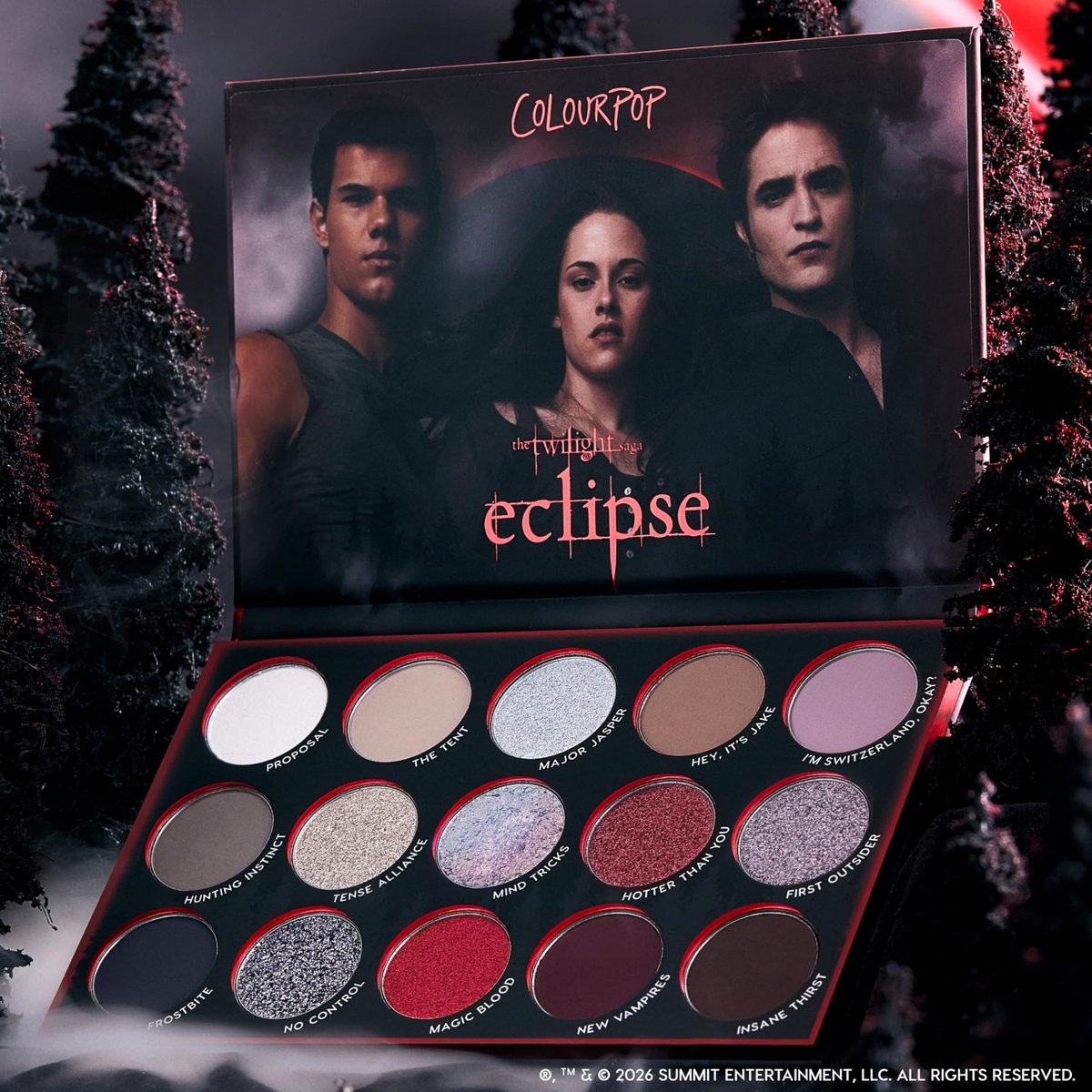 ColourPop x The Twilight Saga Eclipse Eyeshadow Palette - Limited Edition 15 Shade Matte, Metallic & Glitter Eyeshadow with High-Pigment Long-Wearing Formula Avelisse