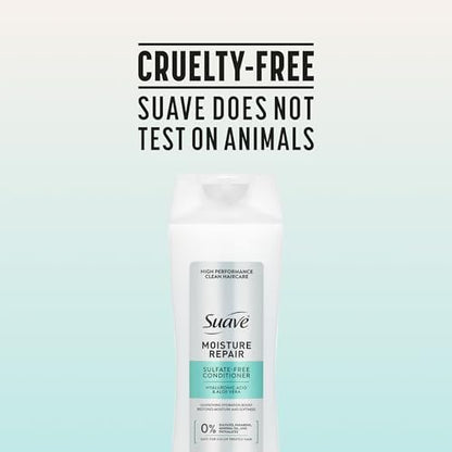 Suave Moisture Repair Sulfate-Free Shampoo with Hyaluronic Acid & Aloe Vera - Hydrates & Restores Dry, Damaged Hair, 4 Count (28 Fl Oz Each) Avelisse