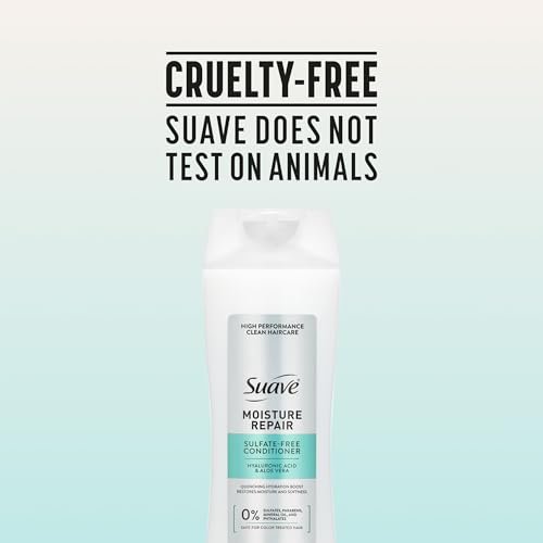Suave Moisture Repair Sulfate-Free Conditioner with Hyaluronic Acid & Aloe Vera – Hydrates & Restores Dry, Damaged Hair – 4 Count (28 Fl Oz Each) Avelisse