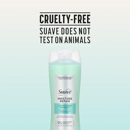 Suave Moisture Repair Sulfate-Free Shampoo with Hyaluronic Acid & Aloe Vera - Hydrates & Restores Dry, Damaged Hair, 4 Count (28 Fl Oz Each) Avelisse