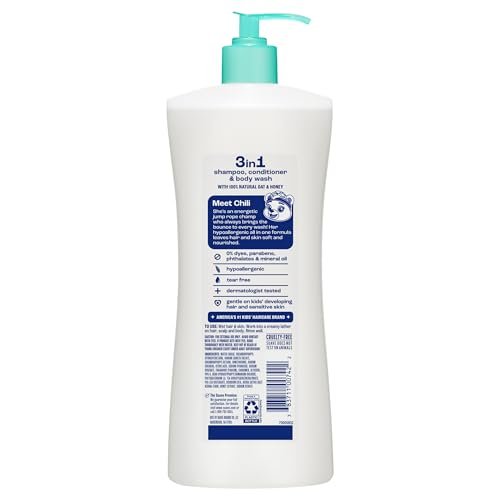 Suave Kids Purely Fun 3 in 1 Shampoo, Conditioner & Body Wash with Oat & Honey, Tear-Free, Hypoallergenic, 4 Count (28 FL OZ Each) Avelisse
