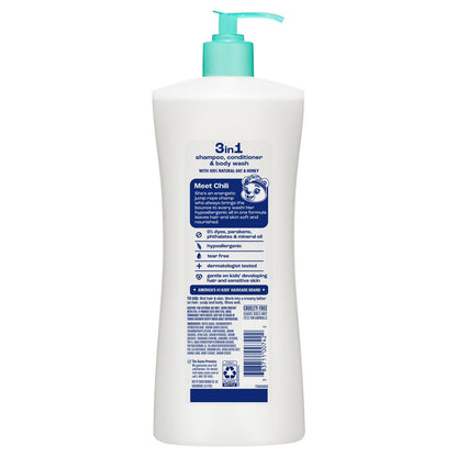 Suave Kids Purely Fun 3 in 1 Shampoo, Conditioner & Body Wash with Oat & Honey, Tear-Free, Hypoallergenic, 4 Count (28 FL OZ Each) Avelisse