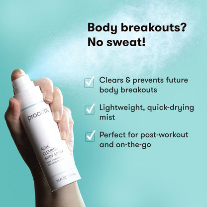 Proactiv Acne Clearing Salicylic Acid Body Spray - Multi-Directional Mist for Back, Chest & Shoulders, 3.4 Fl Oz Avelisse
