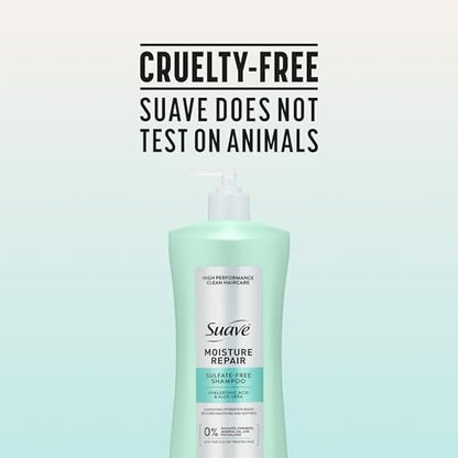 Suave Moisture Repair Sulfate-Free Shampoo with Hyaluronic Acid & Aloe Vera - Hydrates & Restores Dry, Damaged Hair, 4 Count (28 Fl Oz Each) Avelisse