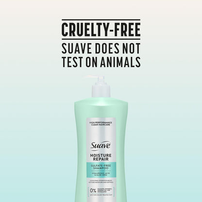 Suave Moisture Repair Sulfate-Free Shampoo with Hyaluronic Acid & Aloe Vera - Hydrates & Restores Dry, Damaged Hair, 4 Count (28 Fl Oz Each) Avelisse