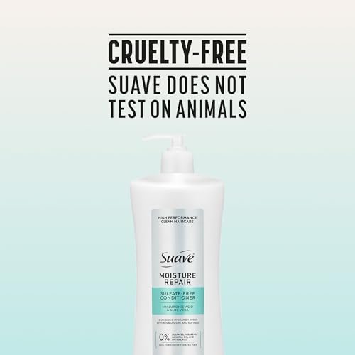 Suave Moisture Repair Sulfate-Free Conditioner with Hyaluronic Acid & Aloe Vera – Hydrates & Restores Dry, Damaged Hair – 4 Count (28 Fl Oz Each) Avelisse