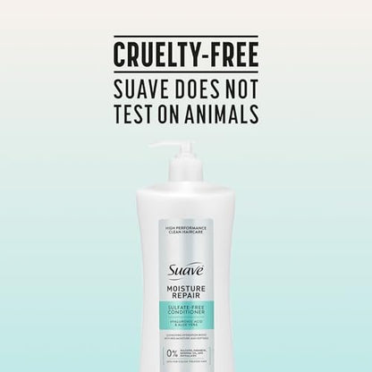 Suave Moisture Repair Sulfate-Free Conditioner with Hyaluronic Acid & Aloe Vera – Hydrates & Restores Dry, Damaged Hair – 4 Count (28 Fl Oz Each) Avelisse
