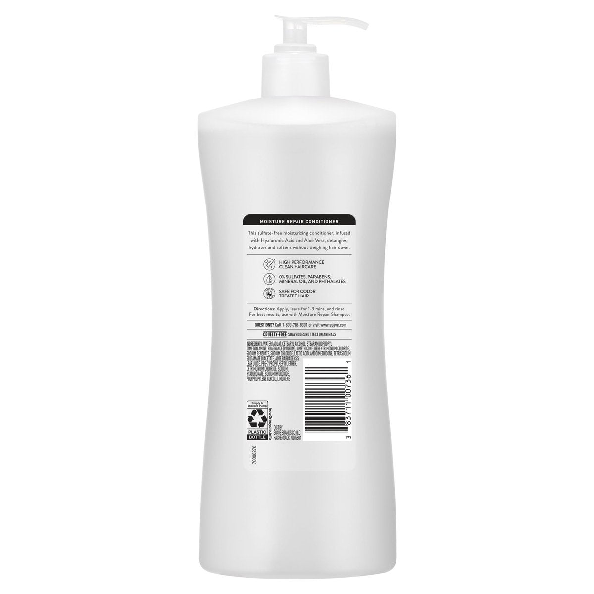 Suave Moisture Repair Sulfate-Free Conditioner with Hyaluronic Acid & Aloe Vera – Hydrates & Restores Dry, Damaged Hair – 4 Count (28 Fl Oz Each) Avelisse