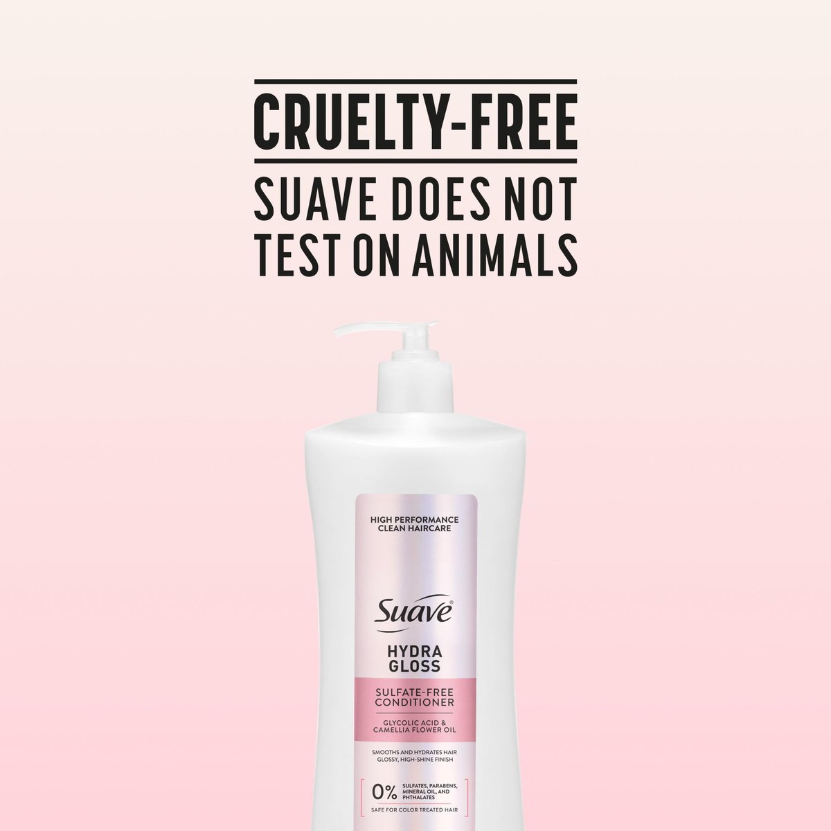 Suave Hydra Gloss Sulfate Free Conditioner with Glycolic Acid & Camellia Flower Oil - Hydrated, Smooth, Glossy Shine, 28 Fl Oz (Pack of 4) Avelisse