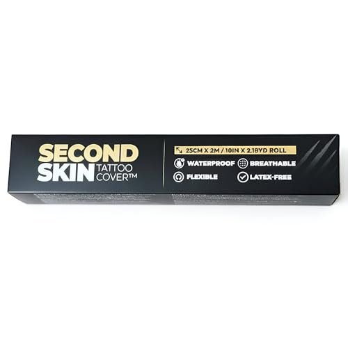 2.18 yd Second Skin Tattoo Cover Roll – 10 in x 2.18 yd Tattoo Bandage Film, Clear Waterproof Wrap for New Tattoos, Adhesive Aftercare Cover with Matte Surface Avelisse