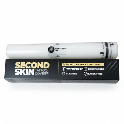 2.18 yd Second Skin Tattoo Cover Roll – 10 in x 2.18 yd Tattoo Bandage Film, Clear Waterproof Wrap for New Tattoos, Adhesive Aftercare Cover with Matte Surface Avelisse