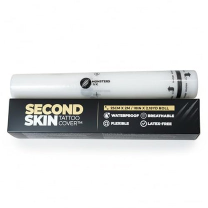 2.18 yd Second Skin Tattoo Cover Roll – 10 in x 2.18 yd Tattoo Bandage Film, Clear Waterproof Wrap for New Tattoos, Adhesive Aftercare Cover with Matte Surface Avelisse