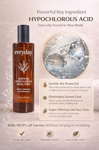 evryday™ Hypochlorous Acid Spray for Face and Body 8oz | Gentle Facial Hydration Mist for Sensitive, Irritated and Acne-Prone Complexions | pH-Balanced Daily Toner & Piercing Care Support - görsel 6