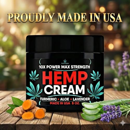 Healthergize Hemp Cream Smooth Skin - Full Body Hemp Lotion with Lavender, Aloe & Turmeric - 5 Oz. Avelisse
