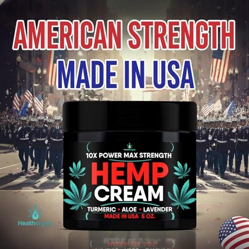 Healthergize Hemp Cream Smooth Skin - Full Body Hemp Lotion with Lavender, Aloe & Turmeric - 5 Oz. Avelisse