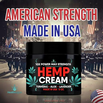 Healthergize Hemp Cream Smooth Skin - Full Body Hemp Lotion with Lavender, Aloe & Turmeric - 5 Oz. Avelisse