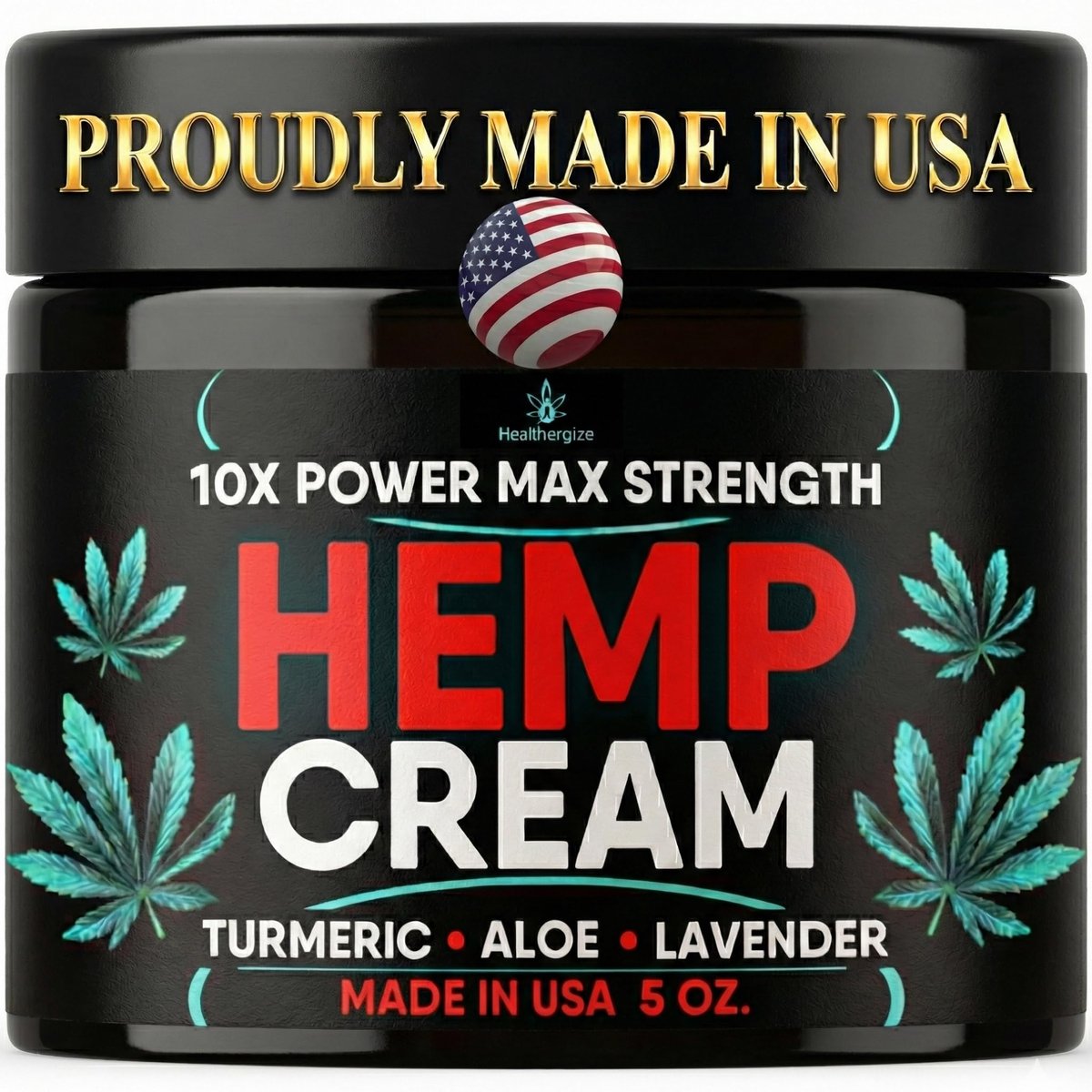 Healthergize Hemp Cream Smooth Skin - Full Body Hemp Lotion with Lavender, Aloe & Turmeric - 5 Oz. Avelisse