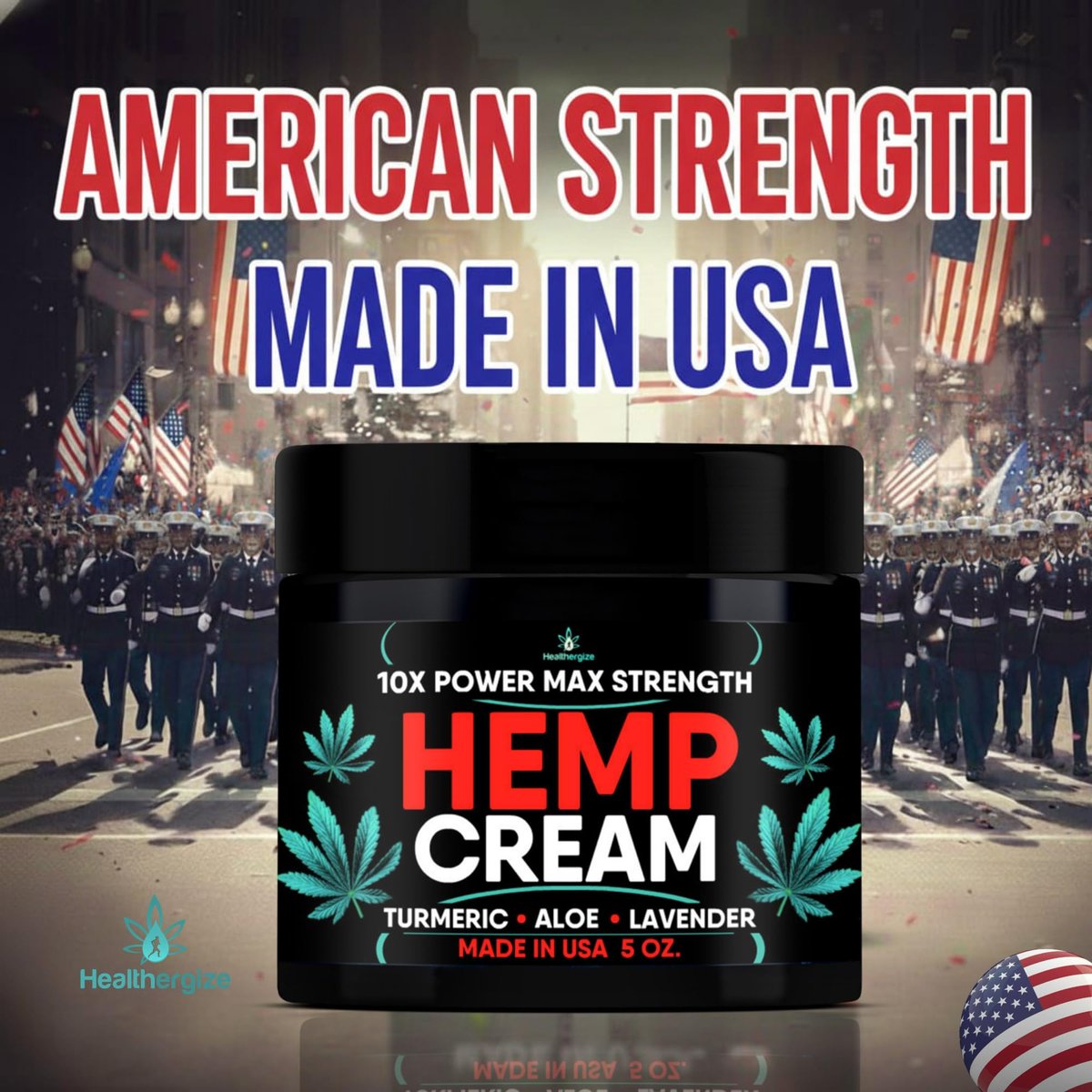 Healthergize Hemp Cream Smooth Skin - Full Body Hemp Lotion with Lavender, Aloe & Turmeric - 5 Oz. Avelisse