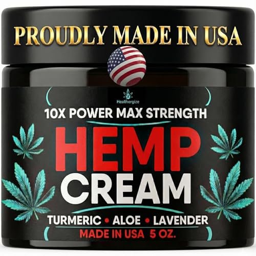 Healthergize Hemp Cream Smooth Skin - Full Body Hemp Lotion with Lavender, Aloe & Turmeric - 5 Oz. Avelisse