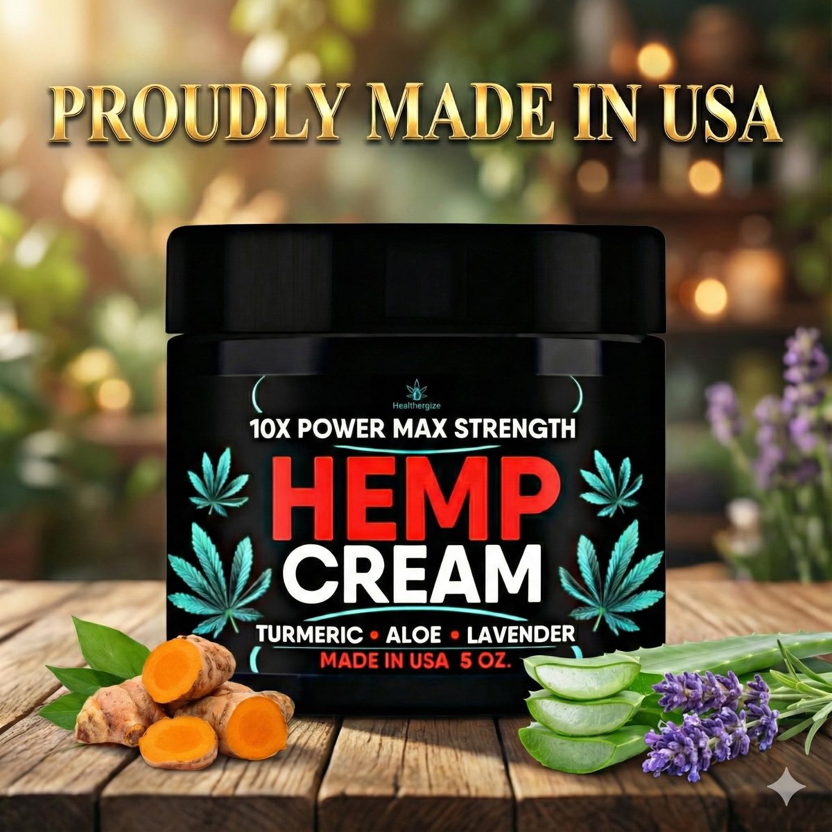 Healthergize Hemp Cream Smooth Skin - Full Body Hemp Lotion with Lavender, Aloe & Turmeric - 5 Oz. Avelisse