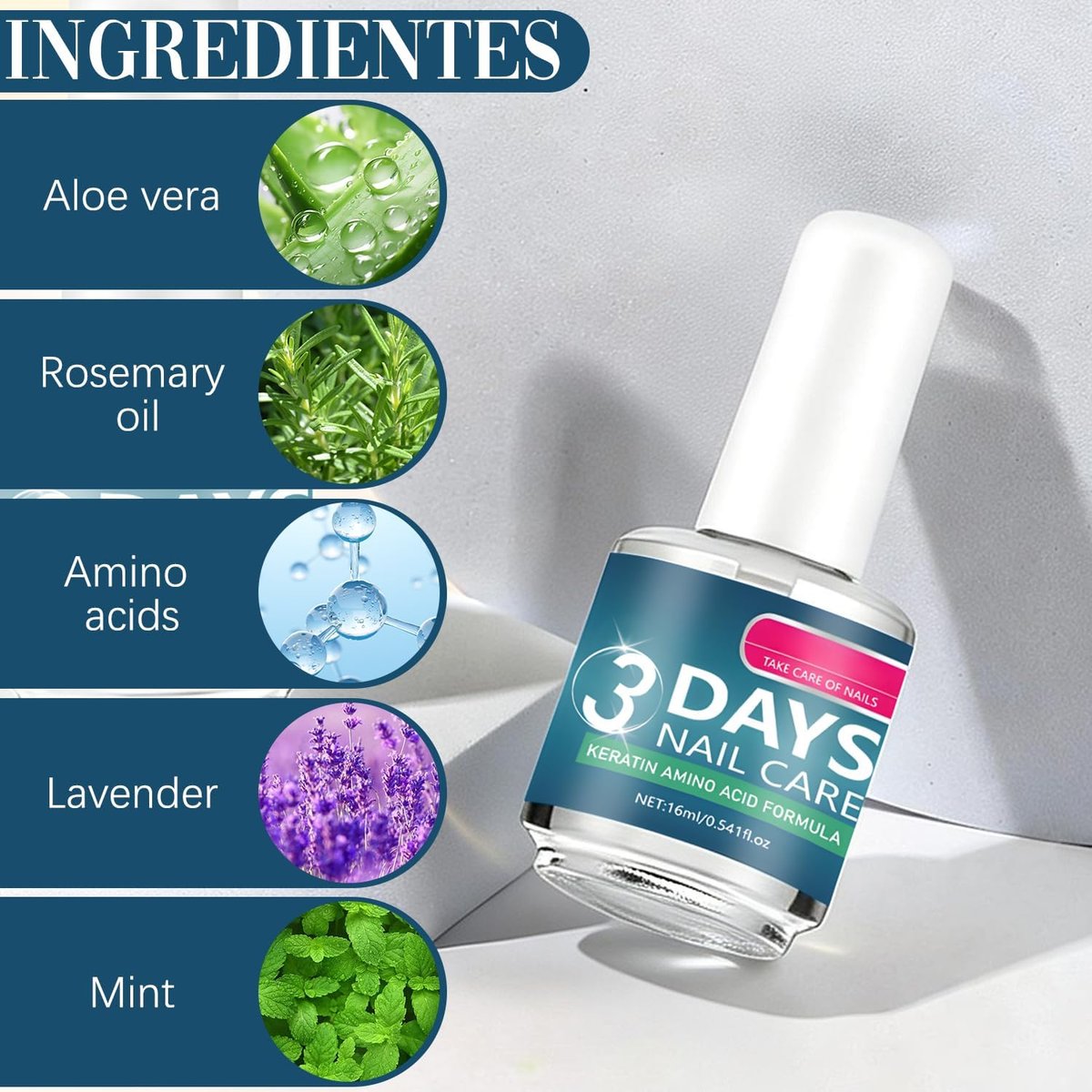 Keratin Amino Acid Nail Care Treatment - Strengthening & Hydrating Serum for Dry, Weak & Fragile Nails - 16ml (2-Pack) - görsel 7