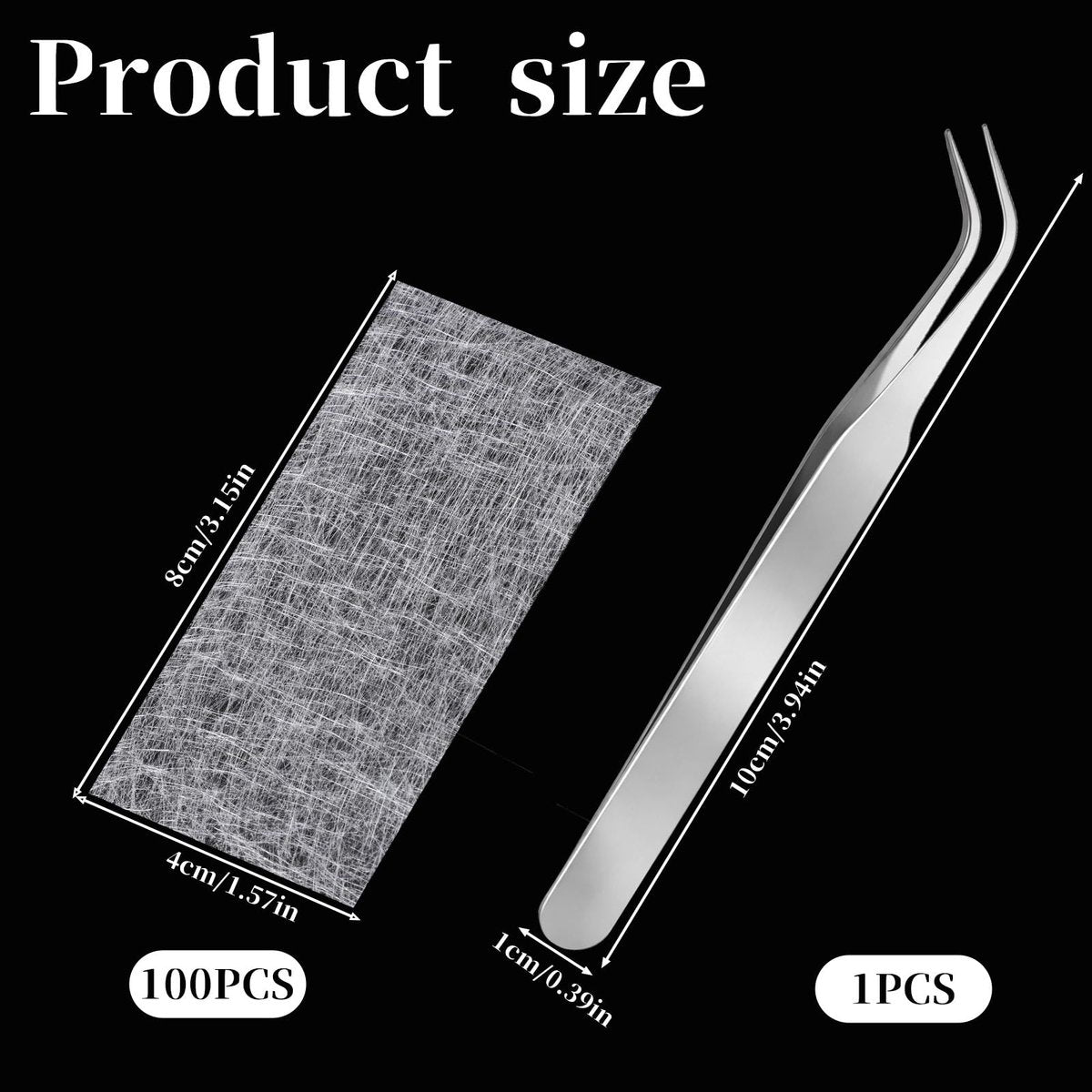YBEATY 100 PCS Fiberglass Silk Nail Extension Wrap Kit with Tweezers - Nail Repair & Reinforce for Home Salon - görsel 3