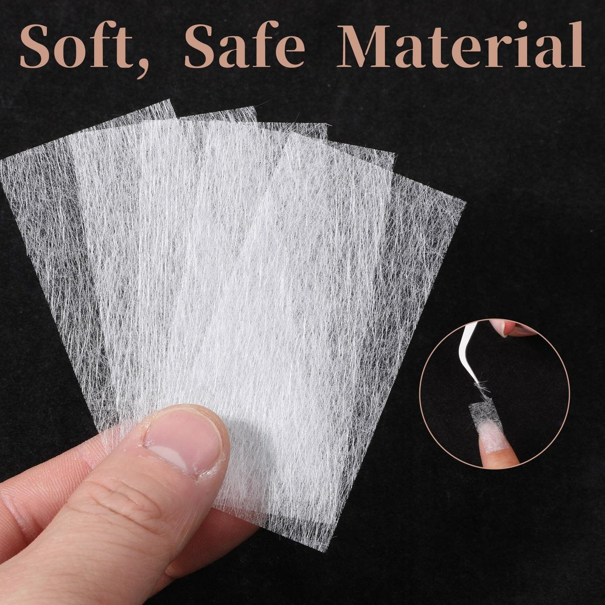 YBEATY 100 PCS Fiberglass Silk Nail Extension Wrap Kit with Tweezers - Nail Repair & Reinforce for Home Salon - görsel 5