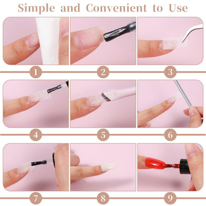 YBEATY 100 PCS Fiberglass Silk Nail Extension Wrap Kit with Tweezers - Nail Repair & Reinforce for Home Salon