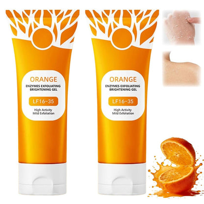 2Pcs Orange Exfoliating Gel Scrub for Face & Body - Deep Pore Cleansing Exfoliant to Remove Blackheads, Moisturizing & Gentle for All Skin Types Avelisse