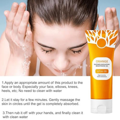 2Pcs Orange Exfoliating Gel Scrub for Face & Body - Deep Pore Cleansing Exfoliant to Remove Blackheads, Moisturizing & Gentle for All Skin Types Avelisse