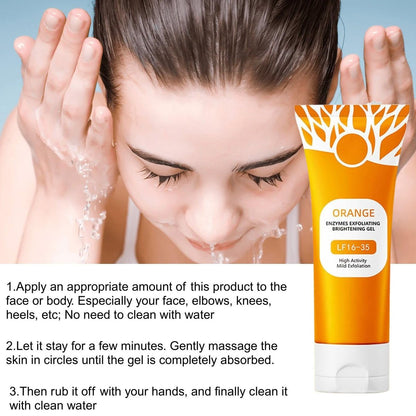 2Pcs Orange Exfoliating Gel Scrub for Face & Body - Deep Pore Cleansing Exfoliant to Remove Blackheads, Moisturizing & Gentle for All Skin Types Avelisse