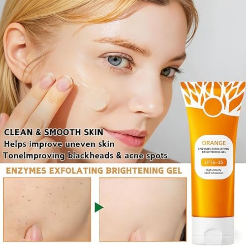 2Pcs Orange Exfoliating Gel Scrub for Face & Body - Deep Pore Cleansing Exfoliant to Remove Blackheads, Moisturizing & Gentle for All Skin Types Avelisse