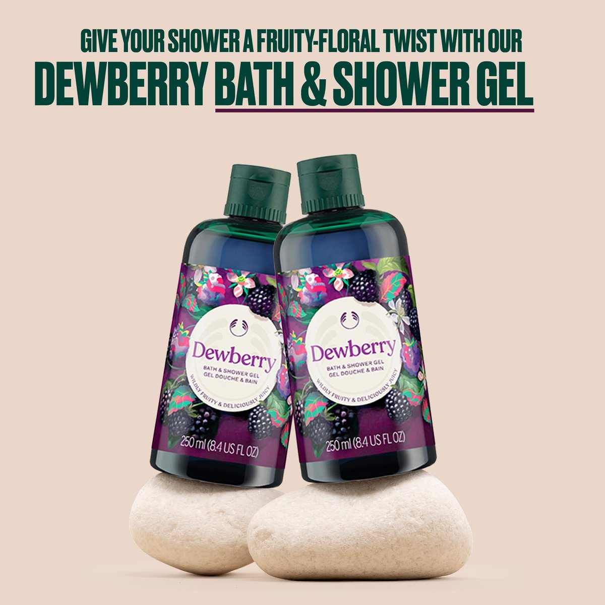 The Body Shop Dewberry Bath & Shower Gel - Gentle Lathering Body Wash with Fruity Scent, Vegan, for All Skin Types, 250 ml Avelisse