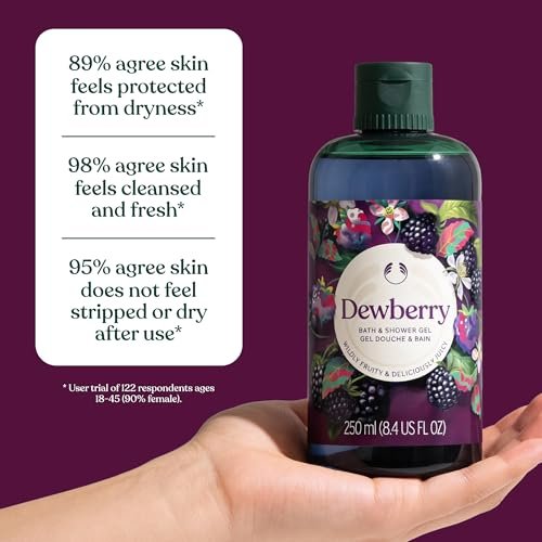 The Body Shop Dewberry Bath & Shower Gel - Gentle Lathering Body Wash with Fruity Scent, Vegan, for All Skin Types, 250 ml Avelisse
