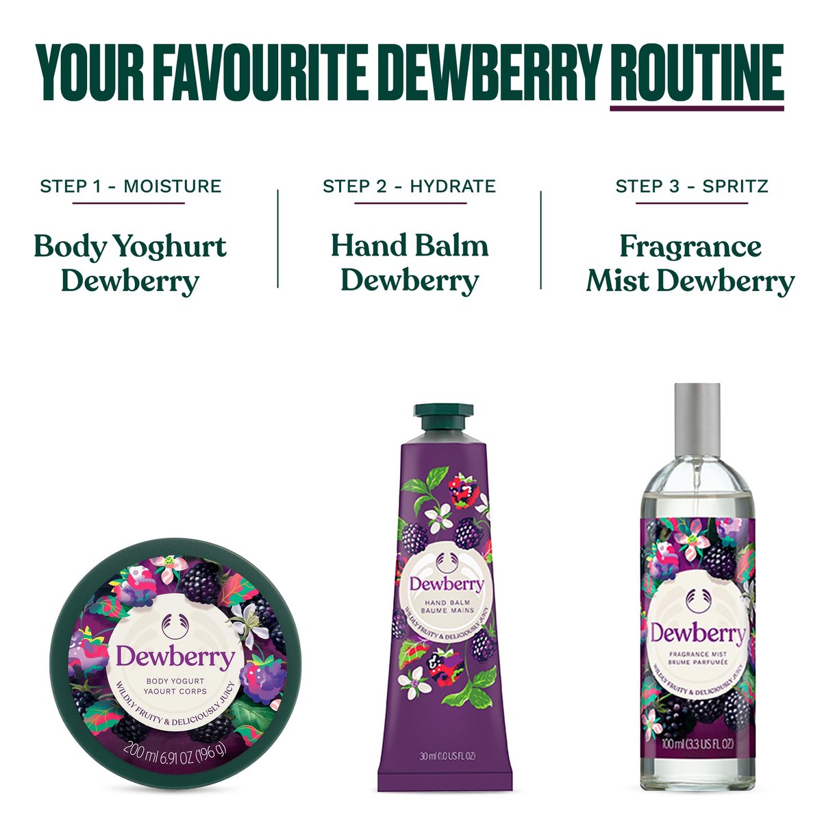 The Body Shop Dewberry Bath & Shower Gel - Gentle Lathering Body Wash with Fruity Scent, Vegan, for All Skin Types, 250 ml Avelisse