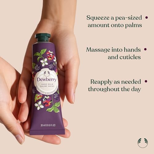 The Body Shop Dewberry Hand Balm – 96hr Nourishing Moisture for Dry Cracked Hands, with Shea Butter, Non-Greasy, Vegan, 30 ml Avelisse