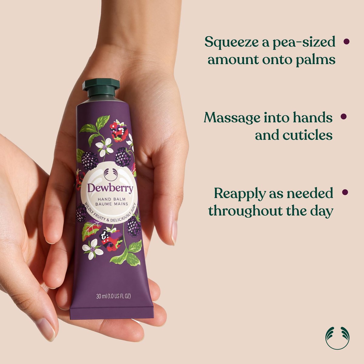 The Body Shop Dewberry Hand Balm – 96hr Nourishing Moisture for Dry Cracked Hands, with Shea Butter, Non-Greasy, Vegan, 30 ml Avelisse