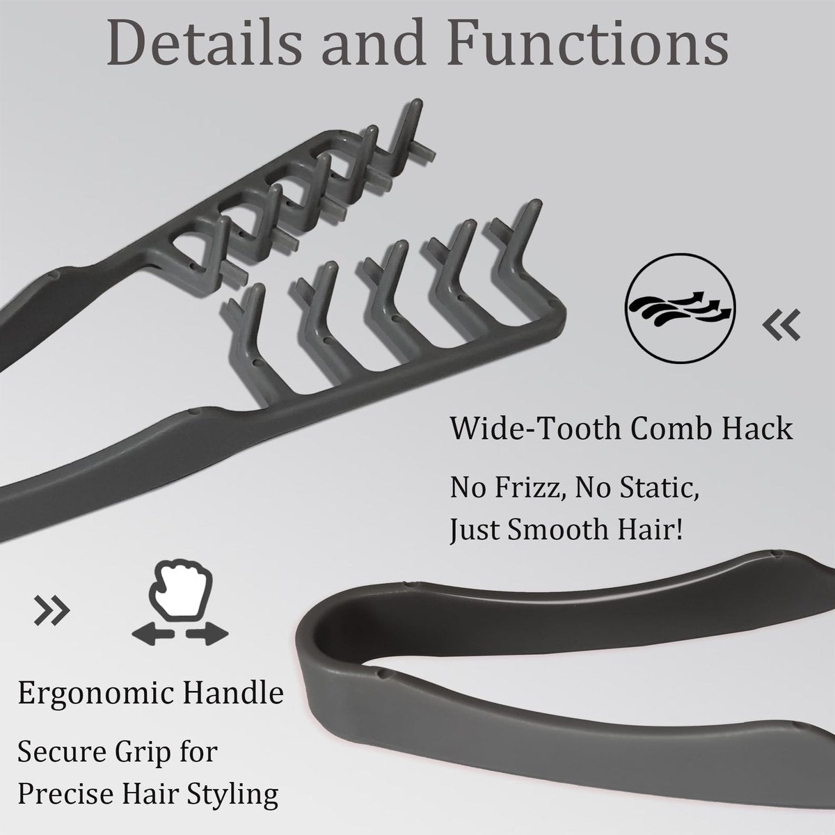 ELIDENZ Texture Comb for Men - 2 Pack + Gift | Natural Texturizing Styling Comb for Fluffy Hairstyles Daily Grooming - görsel 5