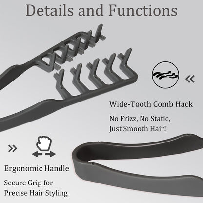 ELIDENZ Texture Comb for Men - 2 Pack + Gift | Natural Texturizing Styling Comb for Fluffy Hairstyles Daily Grooming