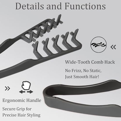 ELIDENZ Texture Comb for Men - 2 Pack + Gift | Natural Texturizing Styling Comb for Fluffy Hairstyles Daily Grooming