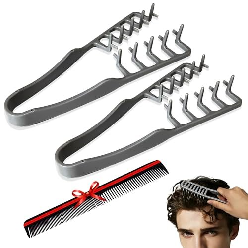 ELIDENZ Texture Comb for Men - 2 Pack + Gift | Natural Texturizing Styling Comb for Fluffy Hairstyles Daily Grooming - görsel 2