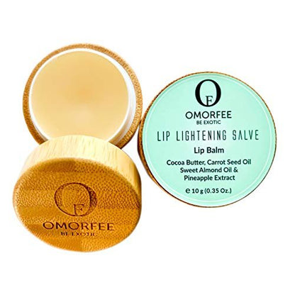 Omorfee Lip Lightening Salve - Natural Lip Balm for Dark Lips with SPF Protection, Cocoa Butter, Carrot Seed Oil & Pineapple Extract (0.35 oz) Avelisse