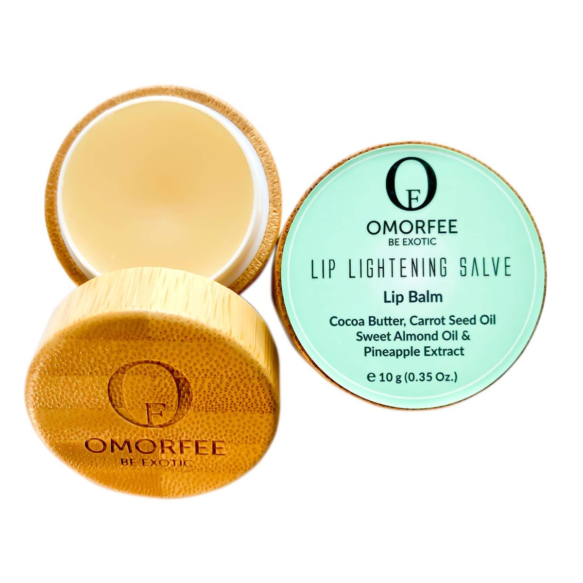 Omorfee Lip Lightening Salve - Natural Lip Balm for Dark Lips with SPF Protection, Cocoa Butter, Carrot Seed Oil & Pineapple Extract (0.35 oz) Avelisse