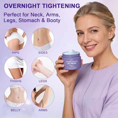 OLV Overnight Toning Whip – Body Firming Cream for Women, Anti-Wrinkle Moisturizer, Smooth & Tight Skin, 3.38 oz Avelisse