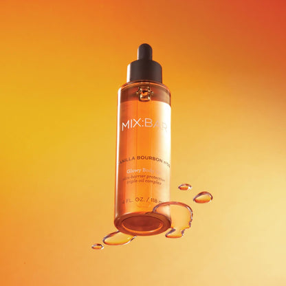 MIX:BAR Vanilla Bourbon Glowy Body Oil - Nourishing Dry Skin Moisturizer with Jojoba & Avocado Oil, Vegan, Paraben Free, 5oz Avelisse