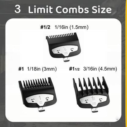 Vetmor 3-Piece Clipper Guard Set - Black Professional Clipper Guards Compatible with Wahl Most Clippers (1.5mm/3mm/4.5mm) Avelisse