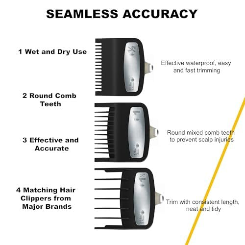 Vetmor 3-Piece Clipper Guard Set - Black Professional Clipper Guards Compatible with Wahl Most Clippers (1.5mm/3mm/4.5mm) Avelisse