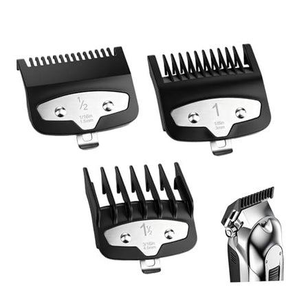 Vetmor 3-Piece Clipper Guard Set - Black Professional Clipper Guards Compatible with Wahl Most Clippers (1.5mm/3mm/4.5mm) Avelisse