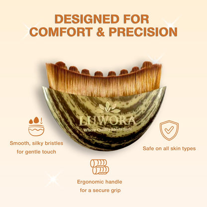 Luwora Lymphatic Contour Face Brush – Lymphatic Drainage Massager for Face, Chin & Jawline Sculpting, Dry Brushing Tool to Reduce Puffiness, Improve Circulation & Skin Glow Avelisse