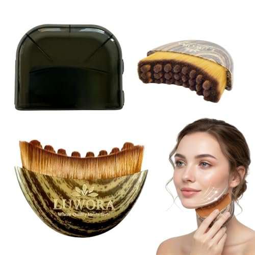 Luwora Lymphatic Contour Face Brush – Lymphatic Drainage Massager for Face, Chin & Jawline Sculpting, Dry Brushing Tool to Reduce Puffiness, Improve Circulation & Skin Glow Avelisse